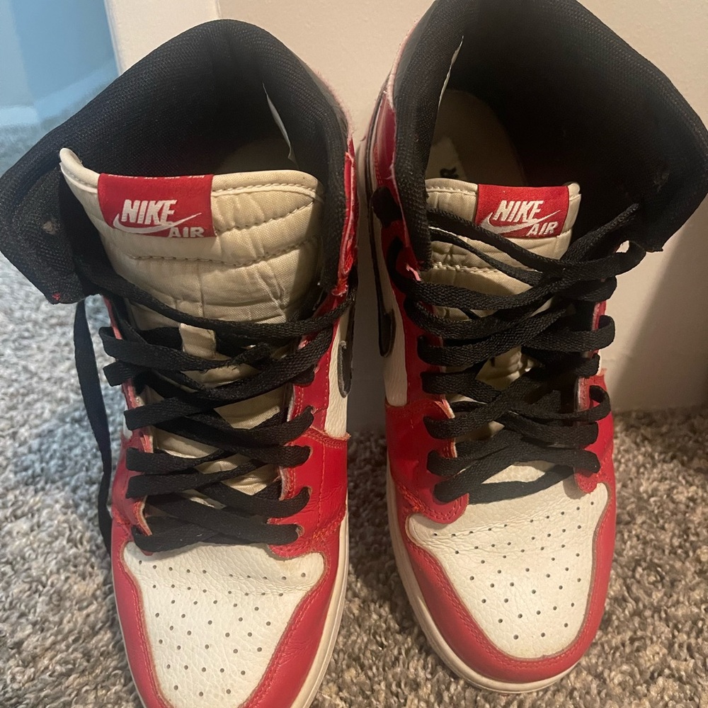 Nike Red and White Air Sneakers